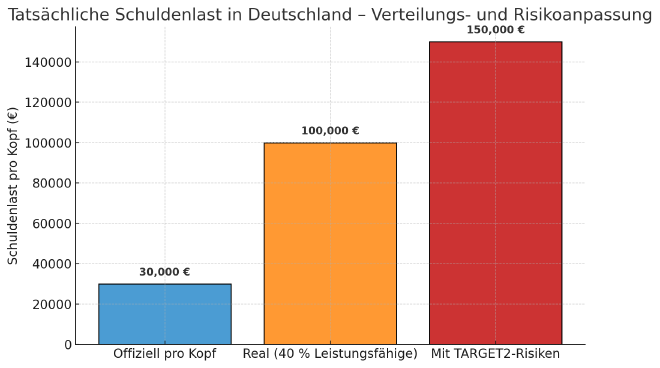 Tatsächliche Schuldenlast in Deutschland – Verteilungs- und Risikoanpassung